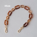 Detail view of a 45cm amber resin and gold metal chain strap with lobster clasps - Amber 45CM