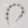 Detail of 46cm acrylic marble grey and gold resin chain strap with lobster clasps - 46cm / Gray