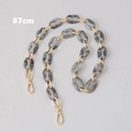 Detail view of 87cm marble grey acrylic chain with gold metal rings and lobster clasps - 87cm / Gray