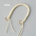 Détail de la poignée de sac tissée crème 35cm avec boucles à ressort dorées pour sacs - Blanc
