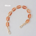Detail view of a 46cm amber resin and gold metal chain strap with lobster clasps - 46cm / Amber