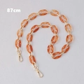 Detail of 87cm amber resin and gold metal link chain strap with lobster clasps - 87cm / Amber