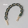 Detail of 45cm dark green resin and gold metal link chain with lobster clasps - 45cm / Green Gold Mixed