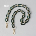 Detail view of 85cm dark green resin chain strap with gold metal links and lobster clasp - 85cm / Green Gold Mixed