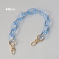 Detail of 40cm light blue acrylic chunky bag chain with golden metal lobster clasps - 40CM / Transparent Blue
