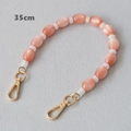 Detailed 35cm pink opal resin chain strap with gold lobster clasps for handbags - Pink Acrylic Style