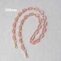 Detail view of 120cm pink marble acrylic and gold metal chain strap with lobster clasps - 120cm / Pink