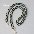 Detail view of 120cm dark green marble resin chain with gold metal links and lobster clasps - 120cm / Green Gold Mixed