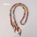 120cm colorful geometric silk scarf woven into golden metal chain bag strap - Colorful Geometric Style (款式4)