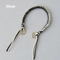 Detailed 35cm black and white woven handle strap with gold circular metal rings - Black and White Patchwork