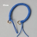 Detail van 35cm blauw gevlochten tashengsel met gepolijste gouden ronde sluitingen - Blauw