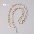 Detail of 120cm marble cream resin bag chain with gold metal rings and lobster clasps - 120cm / Beige