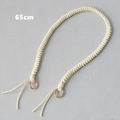 Dettaglio di tracolla intrecciata color crema 65cm con anelli in metallo dorato - Bianco
