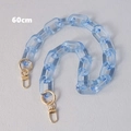 Close-up of 60cm light blue acrylic bag chain with gold lobster clasps for replacement - 60CM / Transparent Blue