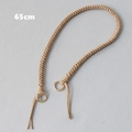 Dettaglio tracolla intrecciata beige da 65cm con chiusure a anello in metallo dorato - Cachi