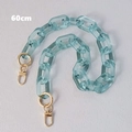 Detailed view of 60cm transparent teal resin acrylic chain with gold metal lobster clasps - 60CM / Grass Green