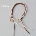 Detailed 35cm burgundy and beige woven bag strap with golden metal clasps and textured finish - Red and White