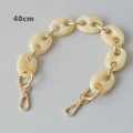 Detailed 40cm oversized acrylic chunky link chain strap with metal lobster clasps - 40CM / Apricot