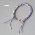 Detailed view of 35cm purple and white braided cord bag strap with gold metal rings - Purple Gray Mixed