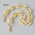 Detail of 62cm cream acrylic link chain with gold lobster clasp for shoulder bags - 62cm / Apricot
