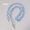 Detail of 120cm light blue acrylic chunky chain with golden metal lobster clasps - 120cm / Transparent Blue