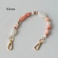 Detalle de cuentas de acrílico de 32 cm y cierres dorados para correas de bolsos - 32cm / Rosa