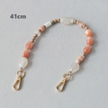 Detalle de cadena de cuentas acrílicas de 41cm con cierres de langosta dorados para bolsos - 41cm / Rosa