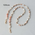 Detalle de cadena de cuentas acrílicas de 120cm con cuentas rosa y blanco y cierres dorados - 120cm / Rosa