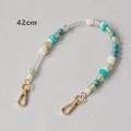 Detail of 42cm acrylic beaded strap in mint green and gold clasp for bags or phones - 42cm / Blue