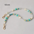 Macro detail of 62cm colorful acrylic bead chain with golden lobster clasps - 62cm / Blue