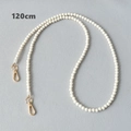 Dettaglio tracolla in perline acriliche bianche 120cm con ganci a moschettone oro - 120cm / Bianco