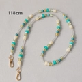 Detail of 118cm colorful acrylic beaded strap with golden lobster clasps for bags - 118cm / Blue