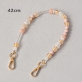 Detail van 42 cm acryl kralenketting met gouden metalen karabijnsluitingen voor tassen - 42cm / Roze