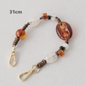 31cm acrylic bead bag strap featuring amber and white beads with gold lobster clasps - 31cm