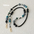 Detailweergave van de 120cm acryl kralenketting met gouden karabijnsluiting voor tassen - Crossbody Lengte