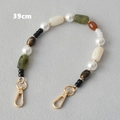 Cadena de cuentas acrílicas de colores de 39 cm con cierres dorados para bolsos y móviles - 39cm / Mármol Mezclado de Perla Blanco Verde (Estilo-3)