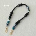 61 cm kralenketting van acryl met gouden sluitingen in zwart, blauw en groen voor tassen - 61cm
