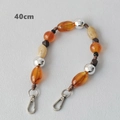 Stylish 40cm acrylic beaded replacement bag chain strap with amber and silver beads - 40CM