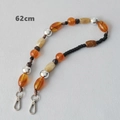 Detail view of 62cm colorful acrylic beaded chain strap with metal lobster clasps - 62cm