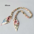 Detailed 60cm golden metal chain interwoven with a pink floral silk scarf for handbags - Style 1-Gold (Pink Floral)