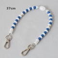 37cm blue and white acrylic beaded strap with silver metal lobster clasps for bags - Blue-37CM(Silver)