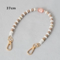 Dettaglio catena di perline da 37cm con perle acriliche, gemma rosa e fermagli dorati - Albicocca-37CM(Oro)