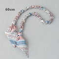 60cm silver chain woven with floral silk scarf for handbags and shoulder bags - Pink Blue White Small Floral Style (7) / Silver