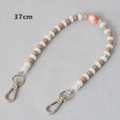 Tracolla per borsa da 37cm con perline acriliche colorate e moschettoni in metallo argento - Albicocca-37CM(Argento)