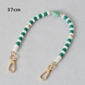 Dettaglio di perle acriliche da 37cm con finta giada verde e chiusure dorate lucide - Verde-37CM(Oro)