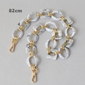 82cm marble acrylic and gold metal link chain strap for handbags with lobster clasps - 82cm / White