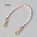 Detailed view of 33cm colorful acrylic beaded chain with gold lobster clasps and cord - White-33CM