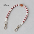 Detail of 37cm beaded chain with red, white, and orange acrylic beads and silver lobster clasps - Red-37CM(Silver)