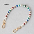 37cm colorful acrylic bead chain with green oval bead and golden lobster clasps for bags - Multi-37CM(Gold)