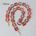 Detail of 120cm red marble acrylic chain with gold metal rings and lobster clasps - 120cm / Red